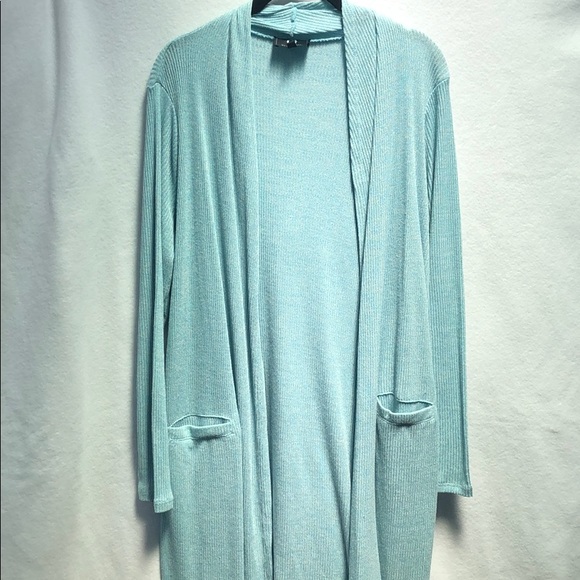 G by Giuliana Sweaters - G‎ by Giuliani Light Blue Long Knit Cardigan